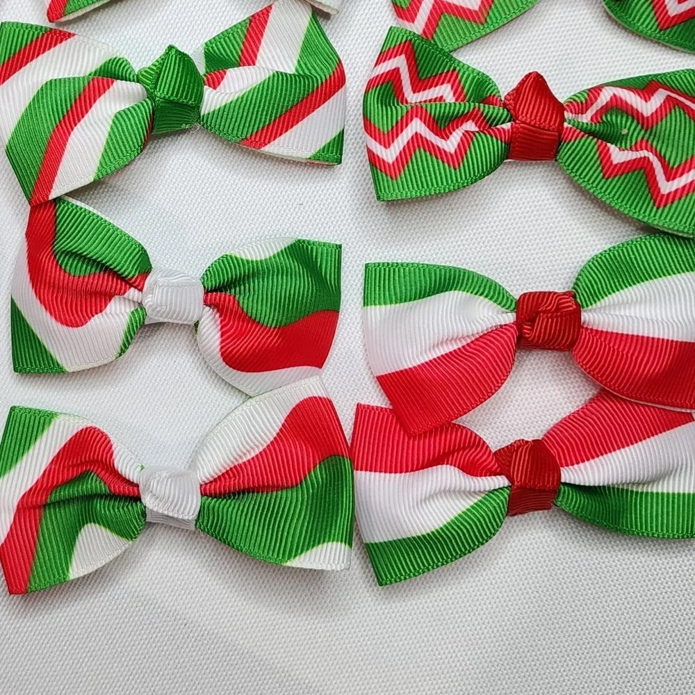 Toddler Little Girl's Holiday Themed Hair Bow Set (12 total) NWT‎